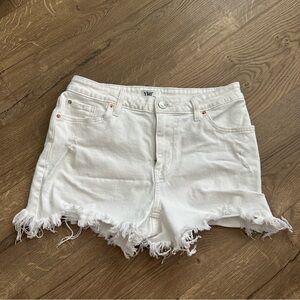 YMI White Frayed Hem Jean Shorts